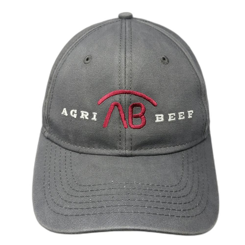 Sportsman Baseball Cap Gray One Size Agri Beef Logo Embroidered Slideback Hat